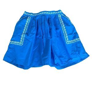 Gap Blue Embroidered Skirt with Pockets